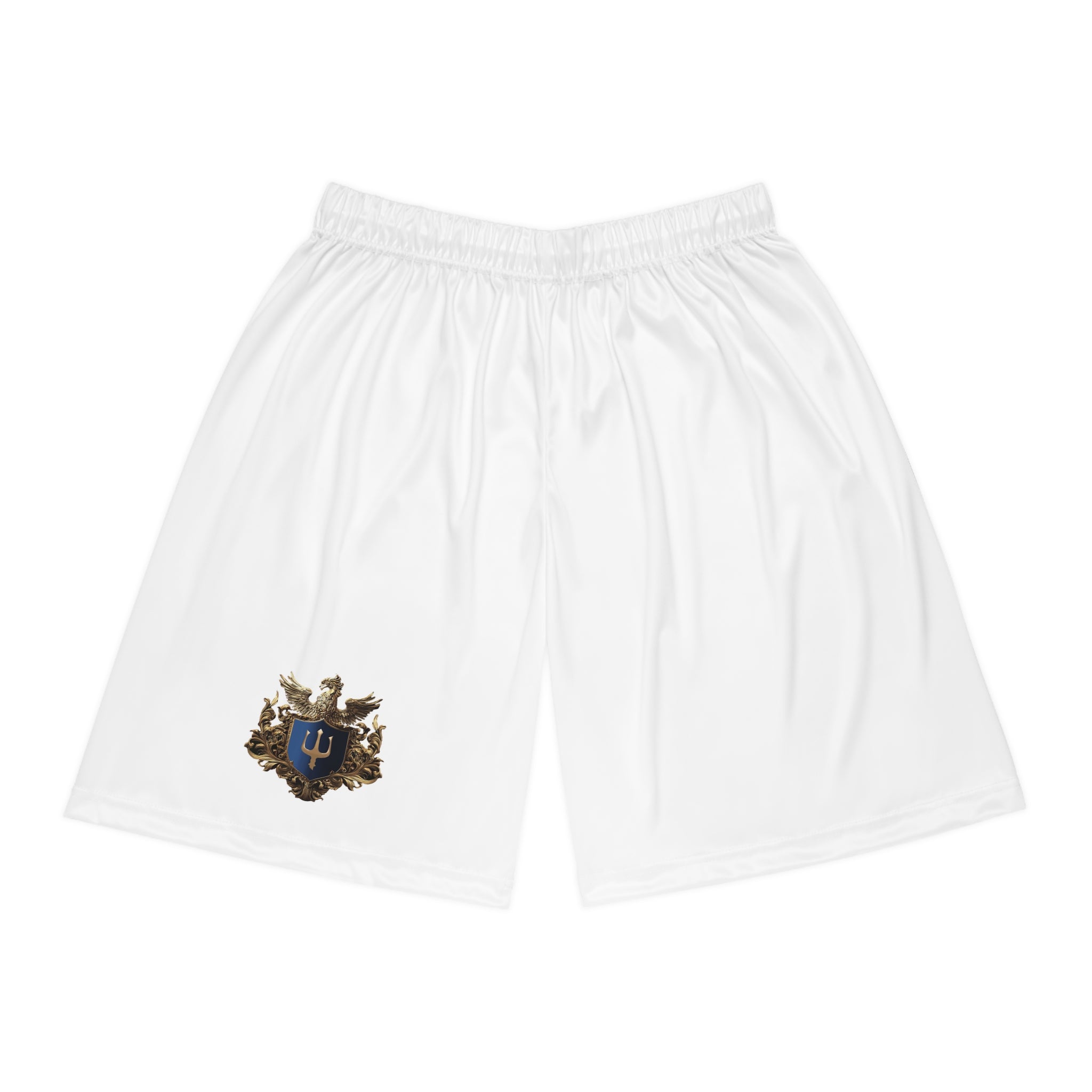 Crest Graphic Basketball Shorts — Athletic All-Over Print