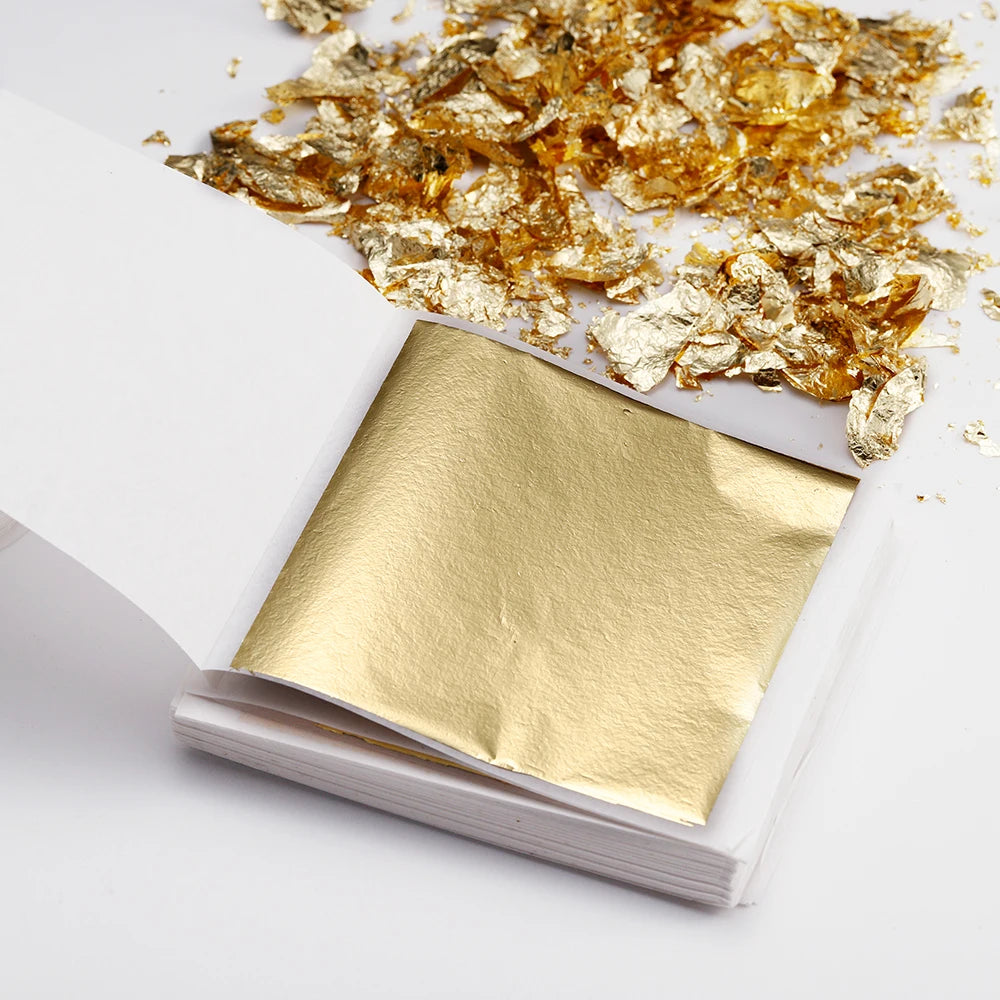 100-200sheets Imitation Gold Foil Paper Leaf