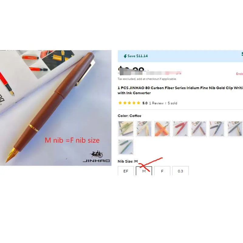 Carbon Fiber Series Iridium Fine Nib Gold Clip Writing Fountain Pen with Ink Converter