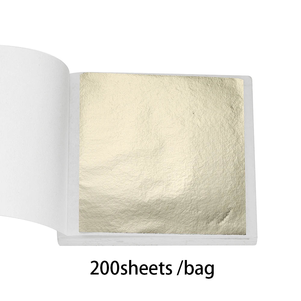 100-200sheets Imitation Gold Foil Paper Leaf