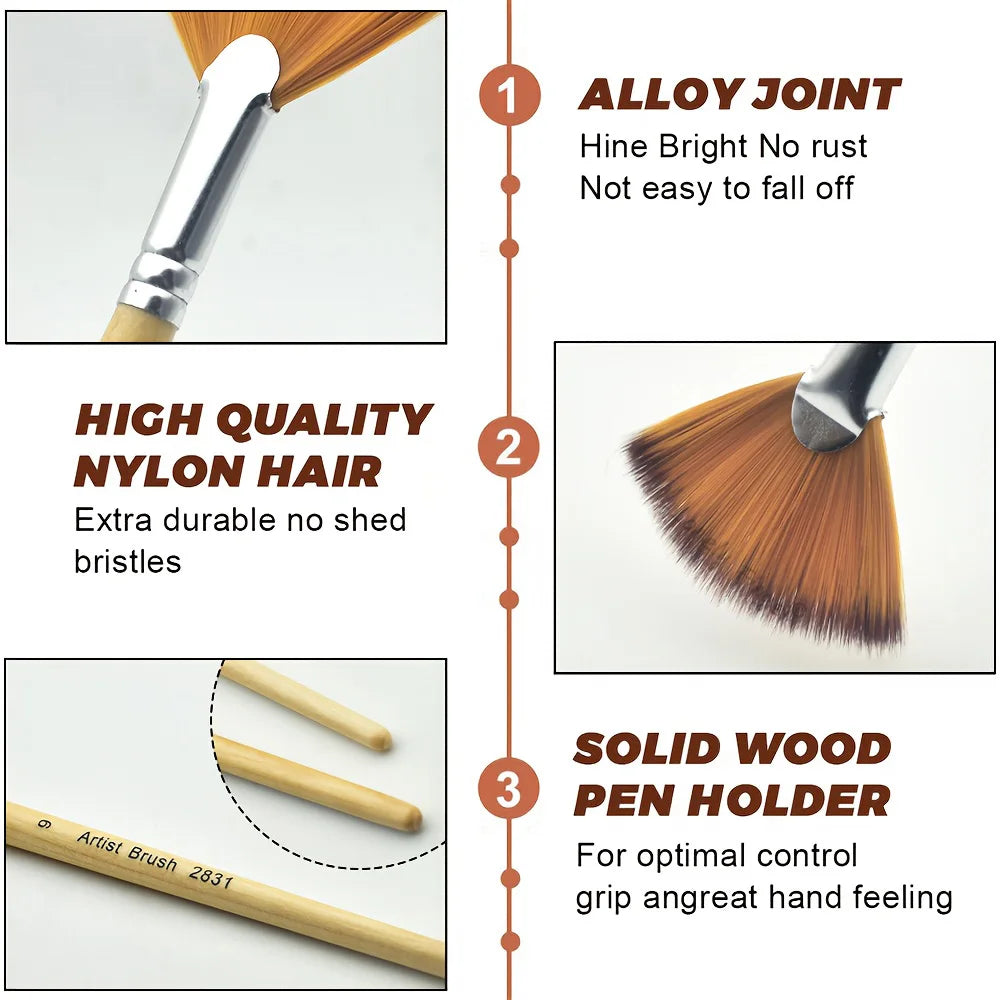 3/5/6/10pcs Fan Paint Brush Set