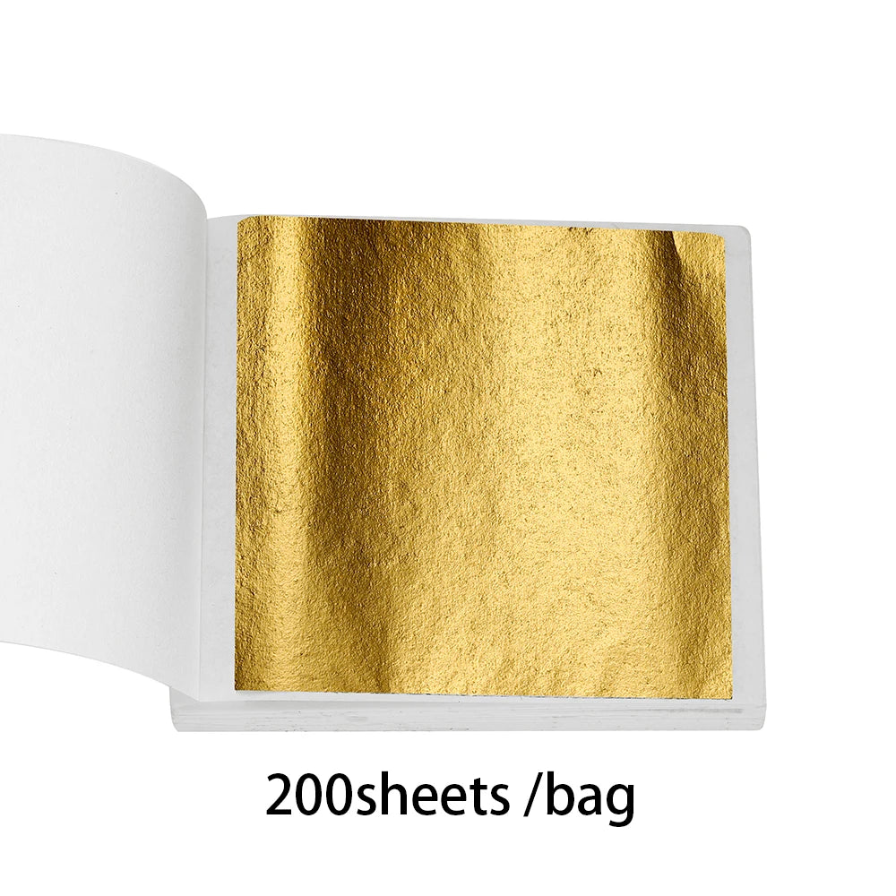 100-200sheets Imitation Gold Foil Paper Leaf