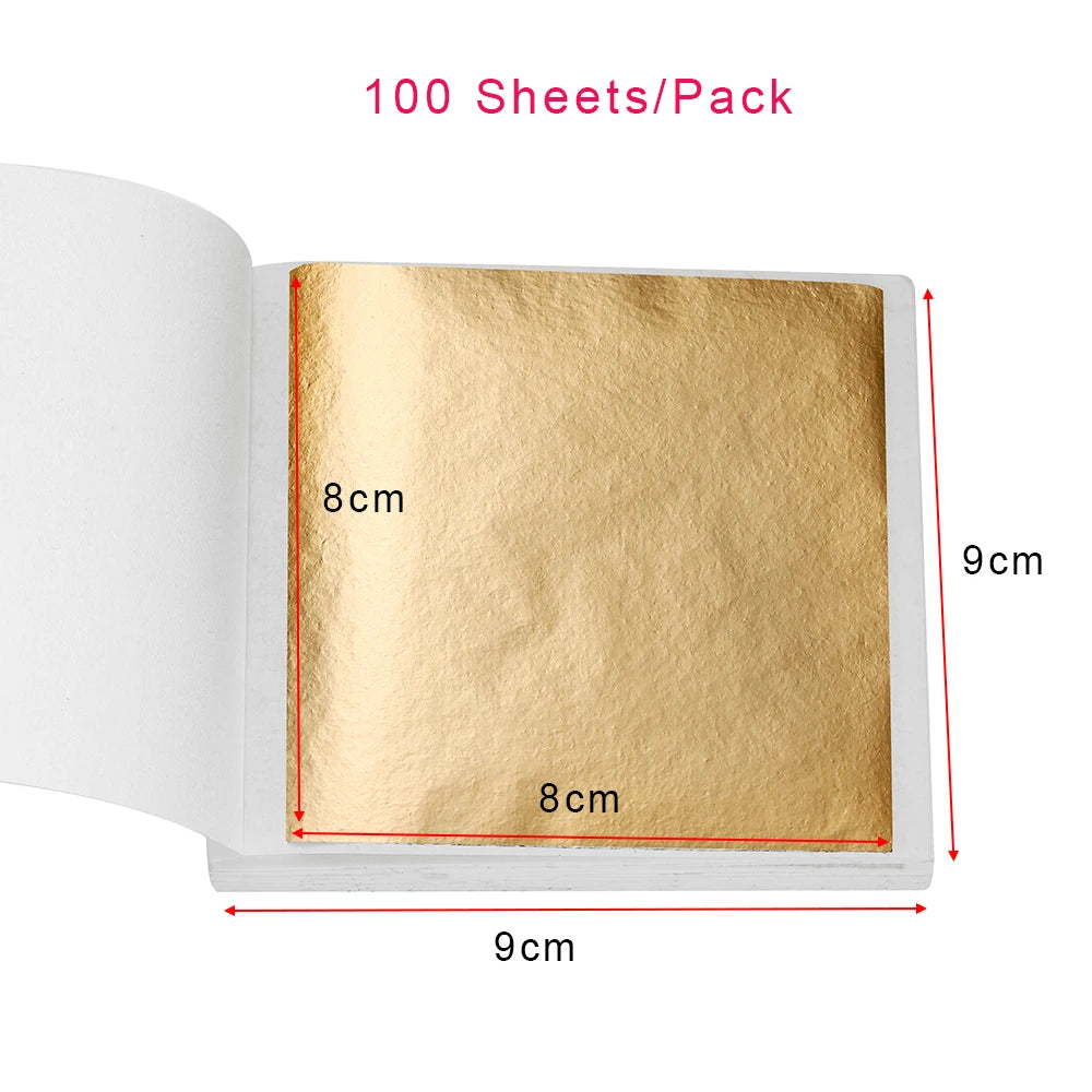 100-200sheets Imitation Gold Foil Paper Leaf