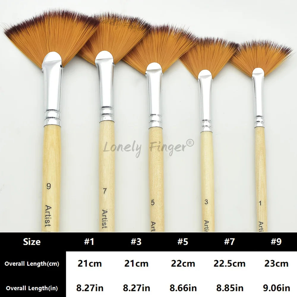 3/5/6/10pcs Fan Paint Brush Set
