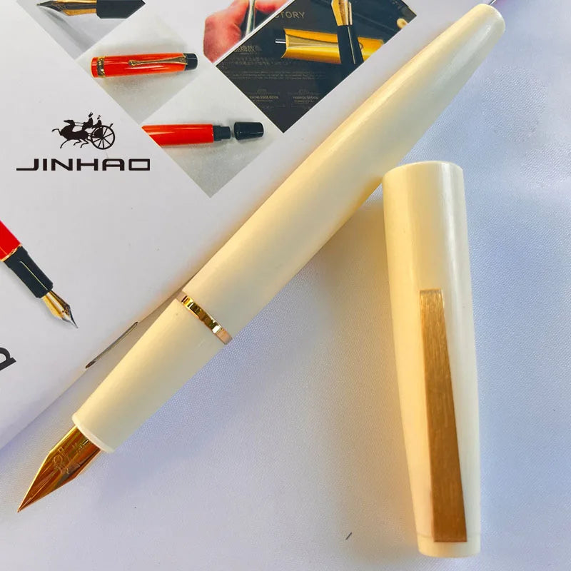 Carbon Fiber Series Iridium Fine Nib Gold Clip Writing Fountain Pen with Ink Converter