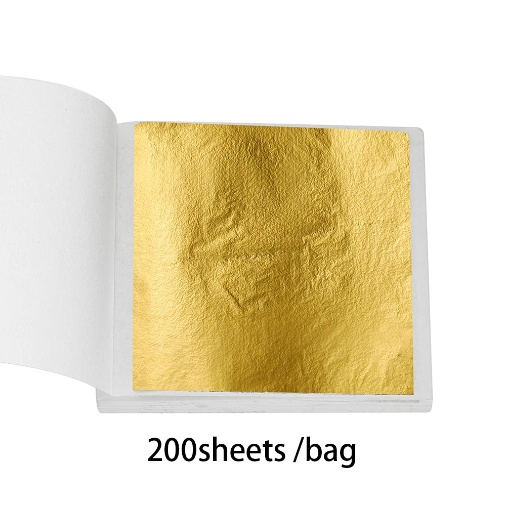 100-200sheets Imitation Gold Foil Paper Leaf