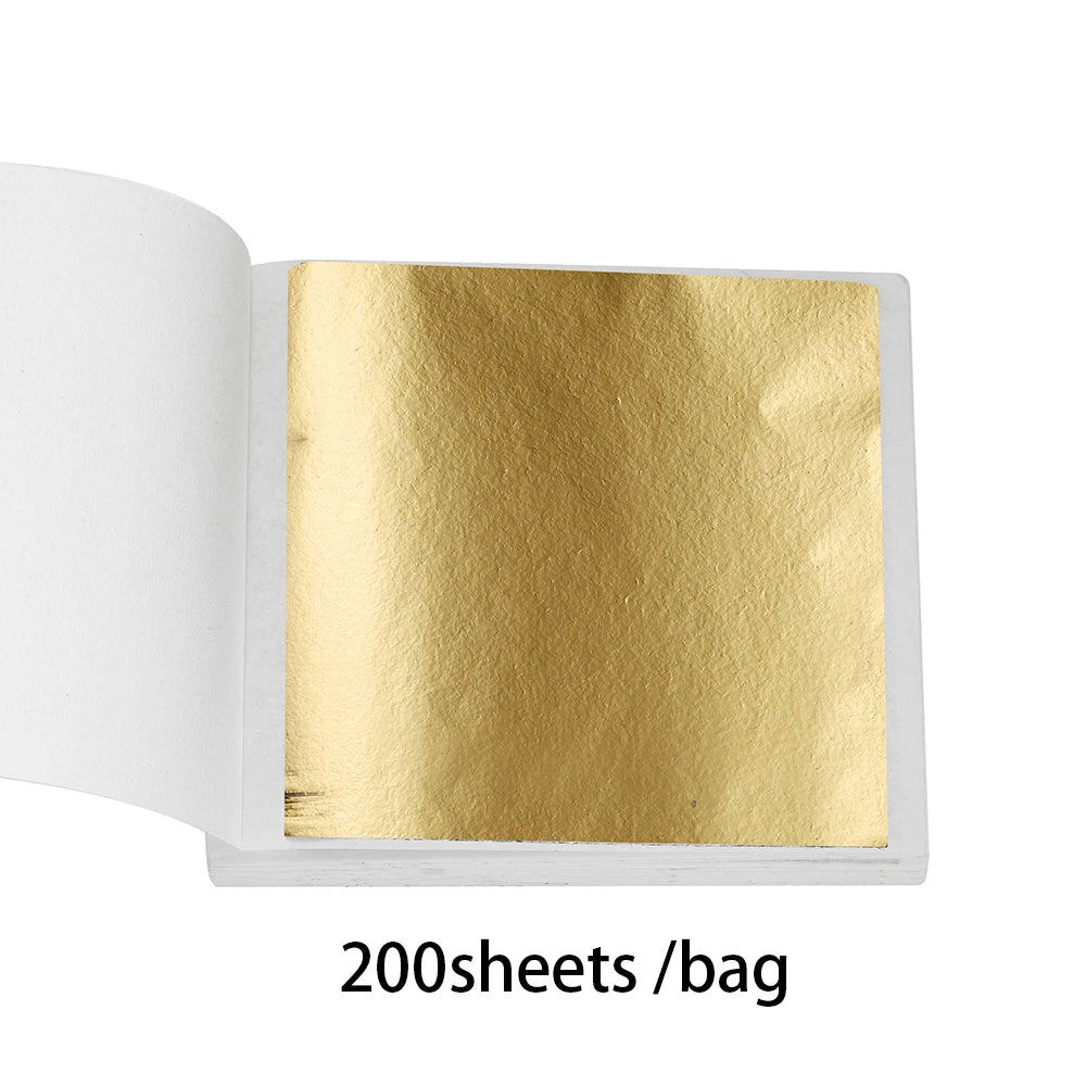 100-200sheets Imitation Gold Foil Paper Leaf