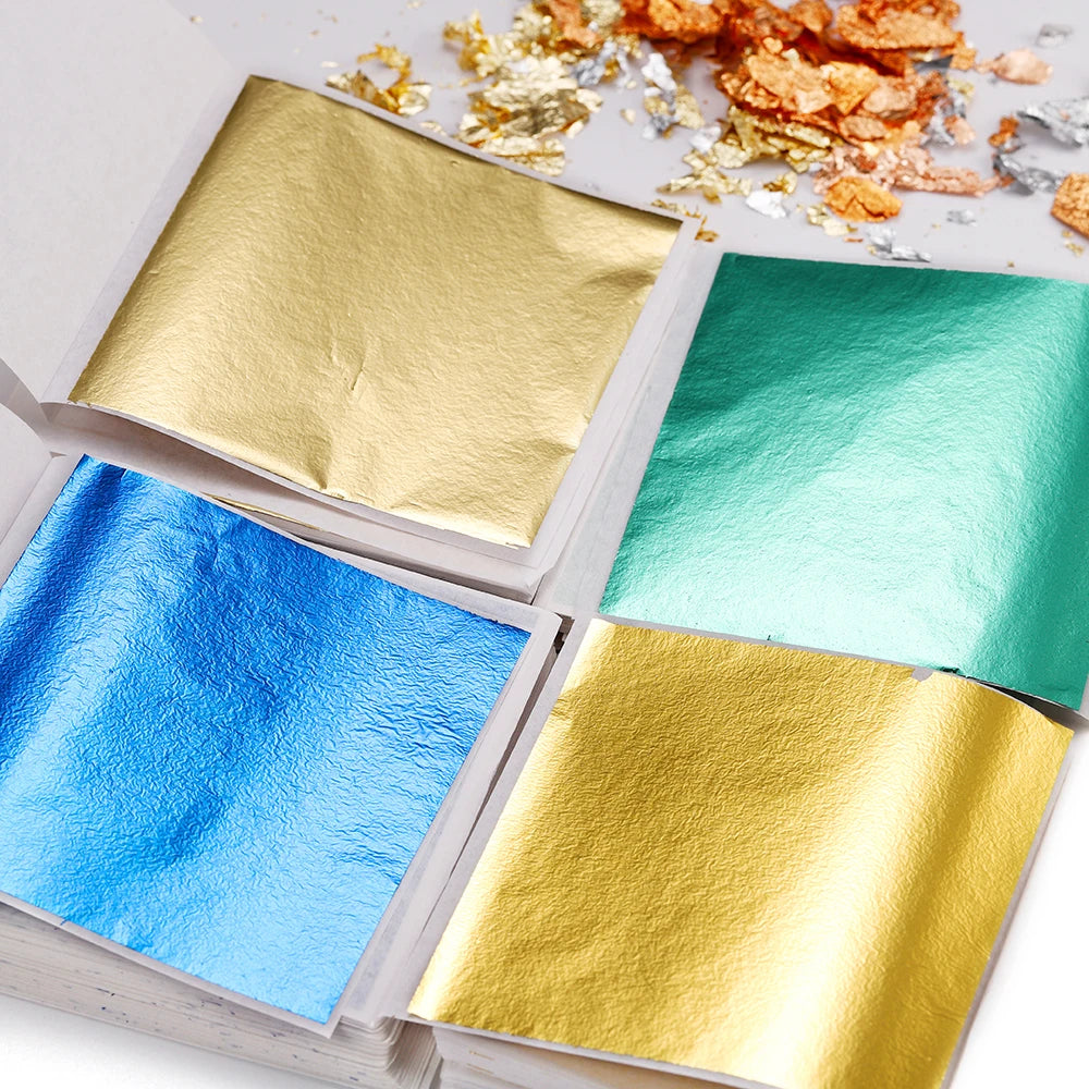 100-200sheets Imitation Gold Foil Paper Leaf